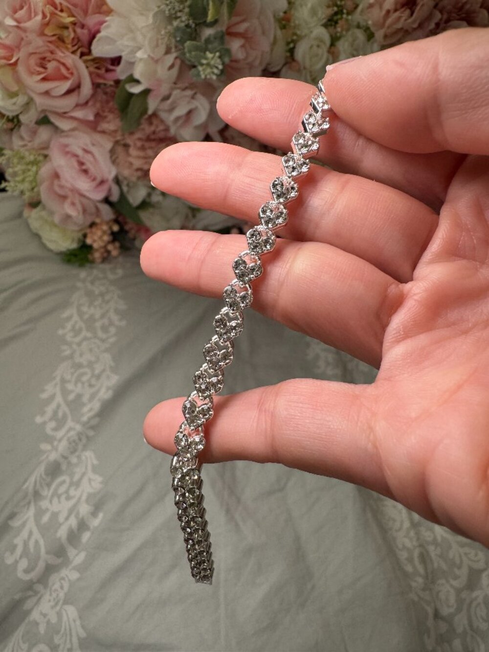 White Gold Plated Zircon Bracelet Sparkle Tennis Crystal CZ Jewelry